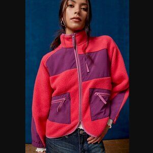 🔮 Urban Outfitters BDG Bruce Spliced Colorblock Fleece Jacket | Size M